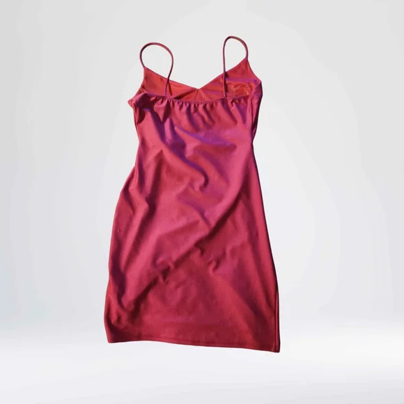 CELEB Pink Slip Dress with Spaghetti Straps and V-Neck - Picture 9 of 11